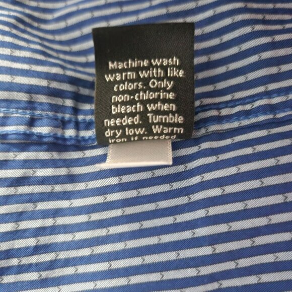 Apt 9 Mens Blue striped long sleeve shirt 3XB All Cotton - Picture 7 of 9